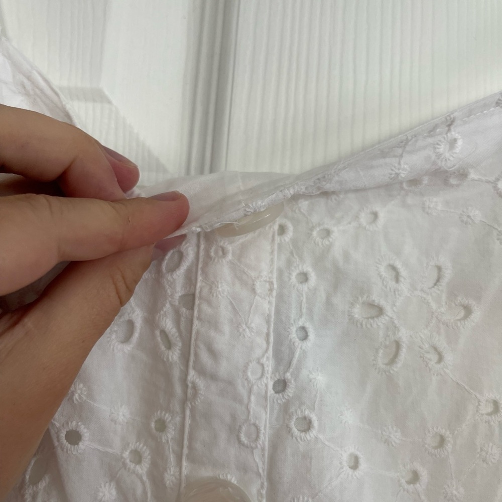 Alexis X Target Women's White Eyelet Lace Button Front Mini Dress - Picture 6 of 12